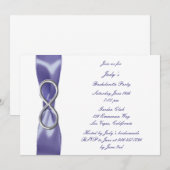 Invitation Purple Blue Silver Infinie Bachelorette Party (Devant / Derrière)