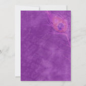 Invitation Purple Blue Turquoise Rustic Peacock Thème Mariage (Dos)