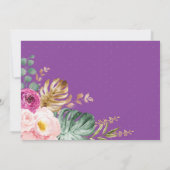 Invitation Purple Blush Wild One Jungle Animaux 1er anniversa (Dos)