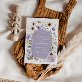 Invitation Purple Boho Fairy Fleur sauvage Baby shower fille