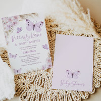 Purple Boho Floral Butterfly Baby shower Baisers