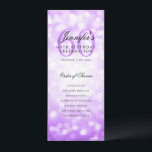 Invitation Purple Bokeh 60th Birthday Program avec menu<br><div class="desc">Elégant design "Anniversaire du programme" avec Purple Bokeh & texte personnalisé.</div>