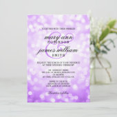 Invitation Purple Bokeh éclaire un mariage élégant (Debout devant)
