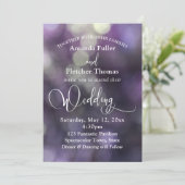 Invitation Purple Bokeh Lumière et typographie 32 Mariage 3 (Debout devant)