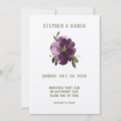 Invitation Purple Bourgogne Cinq Mariage de fleurs pétales (Dos)
