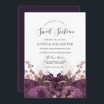 Invitation Purple Bourgogne Floral Élégant Sweet 16 Party<br><div class="desc">Purple Bourgogne Floral Elegant Sweet 16 Party Invitation Voir la collection correspondante en magasin Can Change Color as you please.</div>