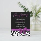 Invitation Purple Bow avec zèbre rayé Classe de 2014 (Debout devant)