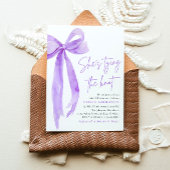 Invitation Purple Bow Elle Tying the Knot Fête des mariées
