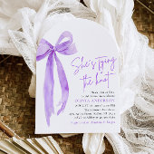 Invitation Purple Bow Elle Tying the Knot Fête des mariées