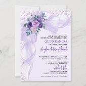 Invitation Purple Bow Quinceanera (Devant)