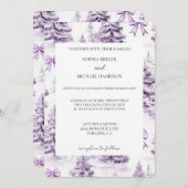 Invitation Purple Bows Christmas Trees Wedding (Devant / Derrière)