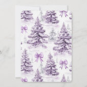 Invitation Purple Bows Christmas Trees Wedding (Dos)