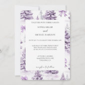 Invitation Purple Bows Christmas Trees Wedding (Devant)
