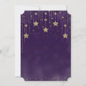 Invitation Purple & Bronze Sous Les Étoiles Starry Sweet 16 (Dos)