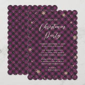 Invitation Purple Buffalo Plaid Christmas Party (Devant / Derrière)