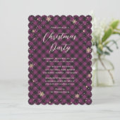 Invitation Purple Buffalo Plaid Christmas Party (Debout devant)