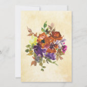 Invitation Purple Burne Orange Floral Mariage chrétien (Dos)