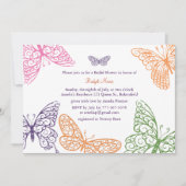Invitation Purple Butterfly embrasse une averse nuptiale Invi (Devant)