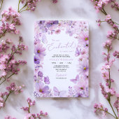 Invitation Purple Butterfly Floral Baby Shower Enchanted