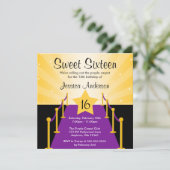 Invitation Purple Carpet Hollywood Sweet 16 Anniversaire (Debout devant)