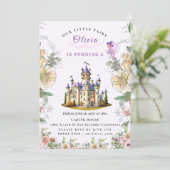 Invitation Purple Castle Fairytale Anniversaire Thème avec Fa (Debout devant)