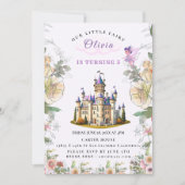 Invitation Purple Castle Fairytale Anniversaire Thème avec Fa (Devant)