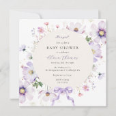 Invitation Purple C'est un Baby shower de boue fleurie fille (Devant)