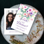 Invitation Purple Charming Delicate Wildflowers Quinceañera