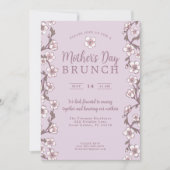 Invitation Purple Cherry Blossom Fête des Mères Brunch (Devant)