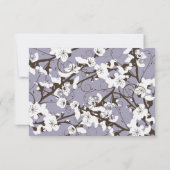 Invitation Purple Cherry Blossoms Asiatique Mariage Réception (Dos)