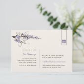 Invitation Purple Cherry Blossoms Asiatique Mariage Réception (Debout devant)