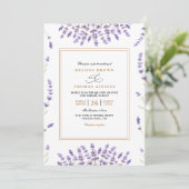 Invitation Purple Classic Watercolor Lavender QR Code Wedding (Debout devant)