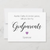 Invitation Purple Coeur Serez-Vous Mes Parents Proposition (Devant)