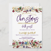 Invitation Purple Corporate Office Fête de Noël (Devant)