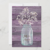Invitation Purple Country Mason Jar Barn Fête des mariées Inv (Dos)
