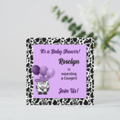 Invitation Purple Cowgirl Baby shower occidental (Debout devant)