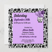 Invitation Purple Cowgirl Baby shower occidental (Dos)