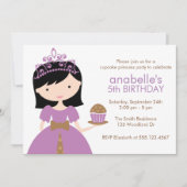 Invitation Purple Cupcake Princess Anniversaire (Devant)