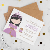 Invitation Purple Cupcake Princess Anniversaire
