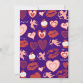 Invitation Purple Cute Pink Hearts 67e anniversaire invitatio (Dos)