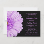 Invitation Purple Daisy Flower Photo Graduation pour elle (Dos)