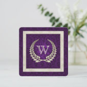 Invitation Purple damas et perles mariage voeu renouvellement (Debout devant)