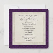 Invitation Purple damas et perles mariage voeu renouvellement (Dos)