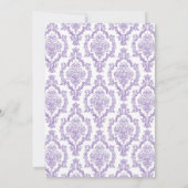 Invitation Purple Damask Infirmière graduation pinning invita (Dos)
