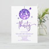 Invitation Purple Disco Ball Trente fête d'anniversaire (Debout devant)