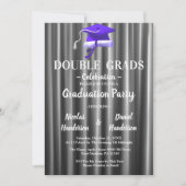 Invitation Purple double Celebration Graduation Party 2 photo (Devant)