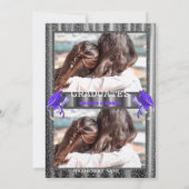 Invitation Purple double Celebration Graduation Party 2 photo (Dos)
