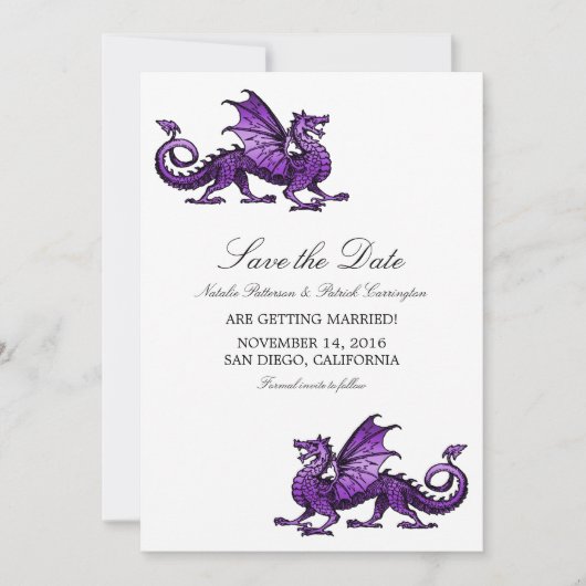 Invitation Purple Dragon Enregistrer l'Invitation de date (Devant)