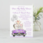 Invitation Purple Drive Par Baby shower animaux mignons en vo (Debout devant)