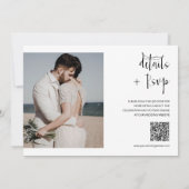 Invitation Purple Dusty Heureux Jamais Après QR Code Photo (Dos)